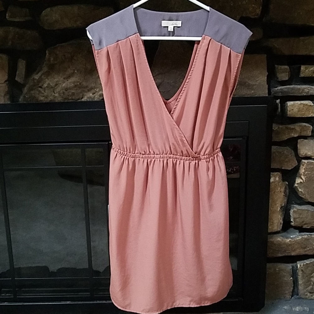Blush & Charcoal Cut-Out Dress